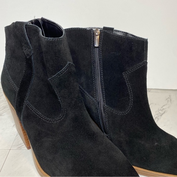 New! Vince Camuto Gredile Black Suede Pointy Toe Bootie 12M - Picture 9 of 14